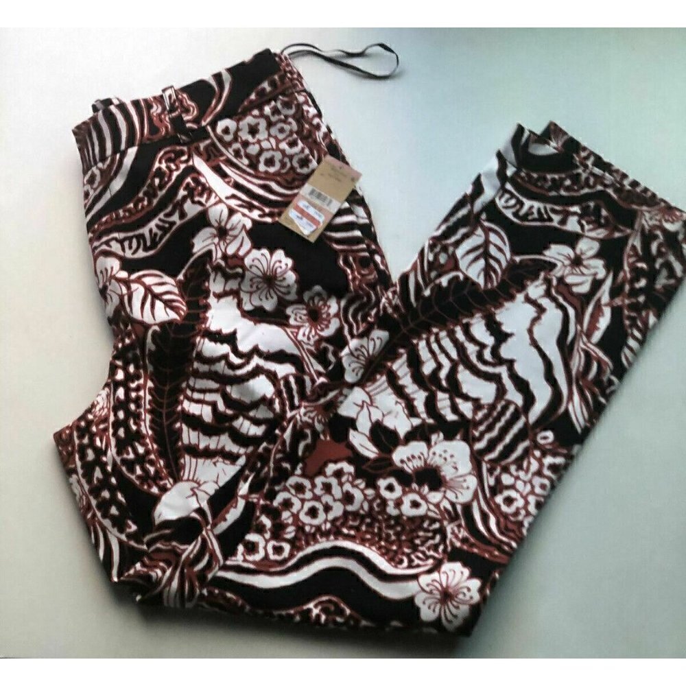 Rachel Roy Black Printed Casual Cropped Pants 10 - Picture 5 of 8